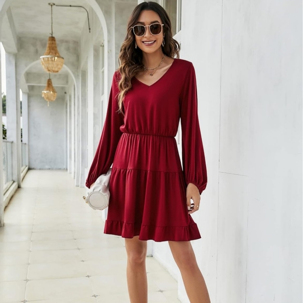 NWT Missky  Ruffle Tiered Swing Dress L